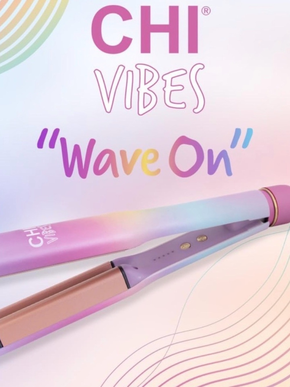 CHI Vibes 'Wave On' Pink Gradient Hair Straightener